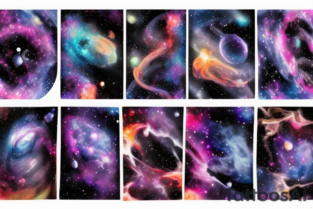 space blackhole colorful galaxy nebula tattoo idea