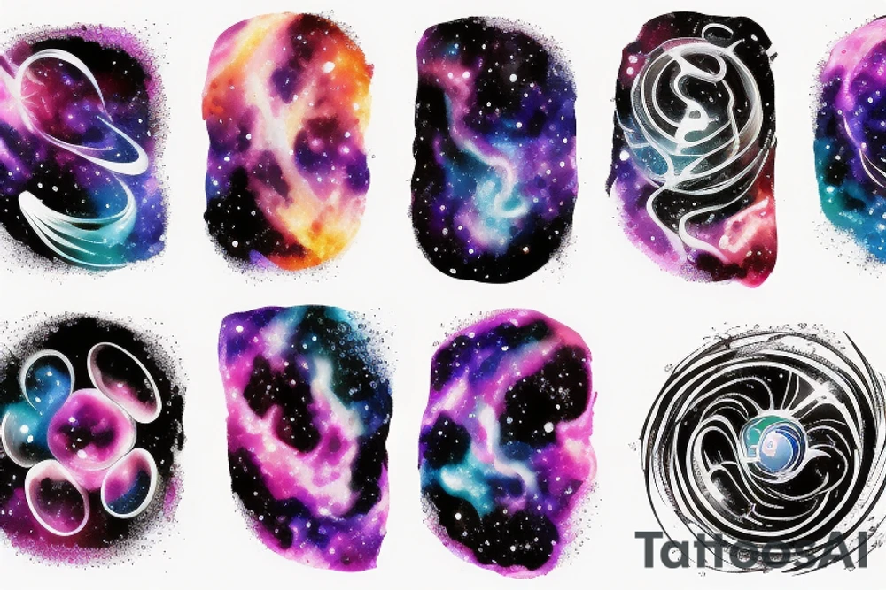 space blackhole colorful galaxy nebula tattoo idea