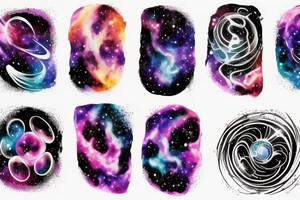 space blackhole colorful galaxy nebula tattoo idea
