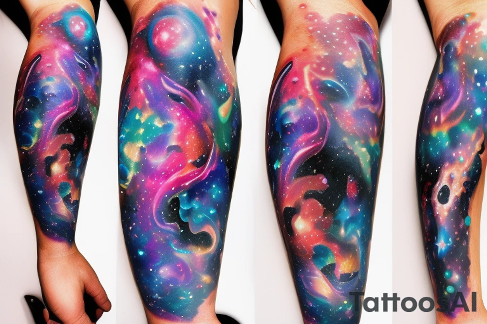 space blackhole colorful galaxy nebula blast tattoo idea