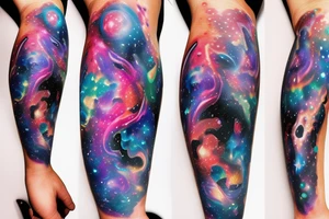 space blackhole colorful galaxy nebula blast tattoo idea