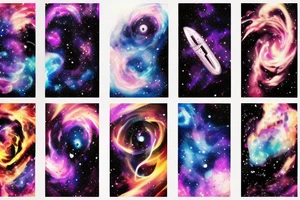 space blackhole colorful galaxy nebula blast tattoo idea