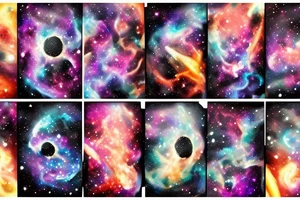 space blackhole colorful galaxy nebula blast tattoo idea