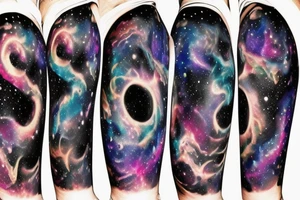 space blackhole colorful galaxy nebula blast tattoo idea