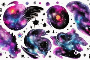 space blackhole colorful galaxy nebula blast tattoo idea