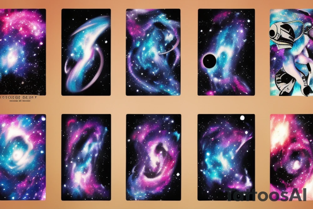 space blackhole colorful galaxy nebula blast tattoo idea