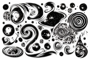 space blackhole colorful galaxy nebula blast swirl tattoo idea