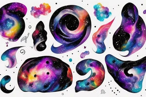 space blackhole colorful galaxy nebula blast swirl tattoo idea