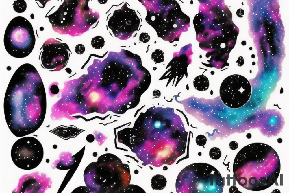 space blackhole colorful galaxy nebula blast black_hole tattoo idea
