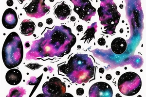 space blackhole colorful galaxy nebula blast black_hole tattoo idea