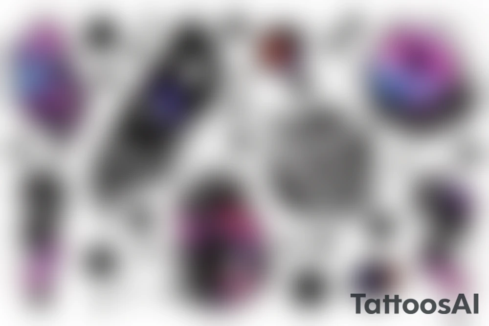 space blackhole colorful galaxy nebula blast black_hole tattoo idea