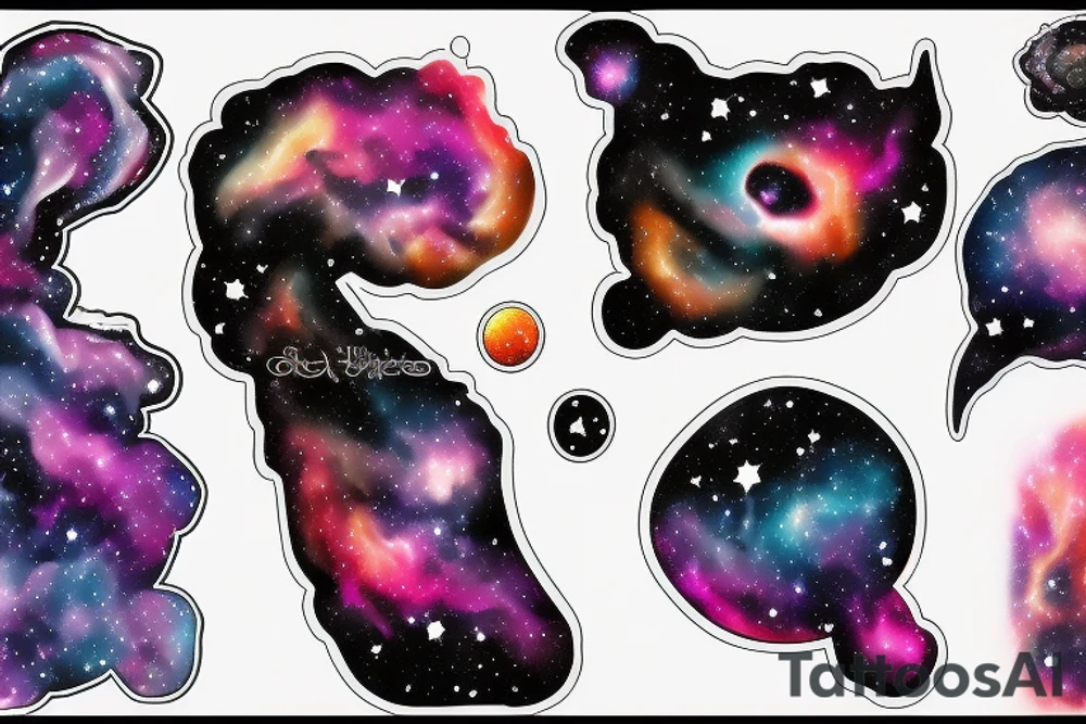 space blackhole colorful galaxy nebula blast black_hole tattoo idea