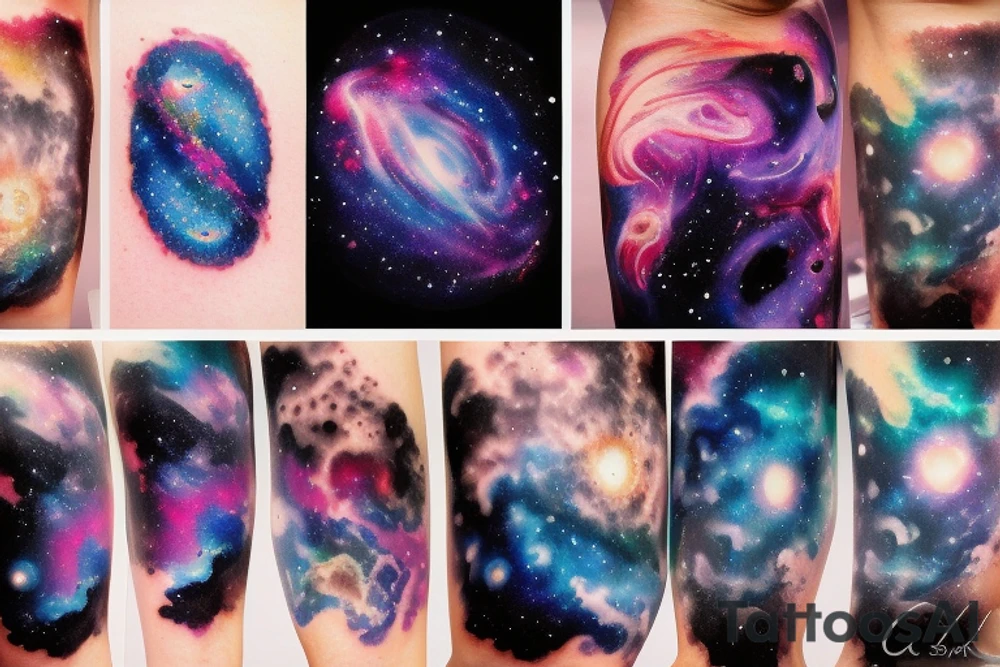 space blackhole colorful galaxy nebula blast black_hole tattoo idea