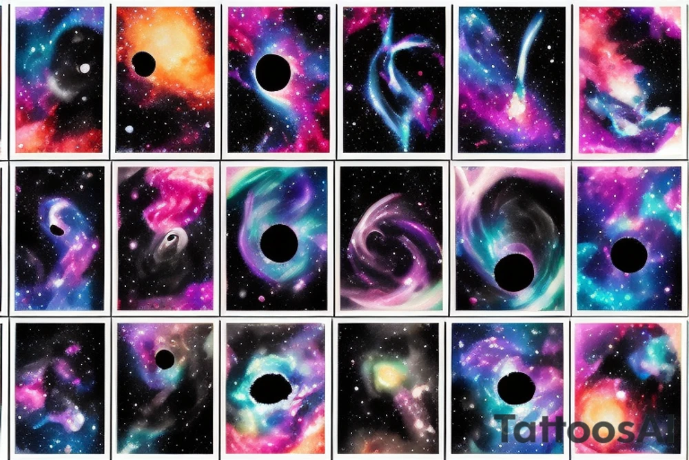 space blackhole colorful galaxy nebula blast black_hole tattoo idea