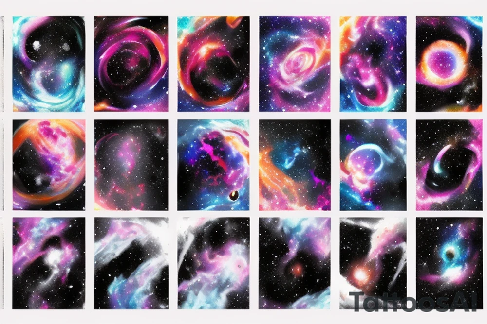 space blackhole colorful galaxy nebula blast black_hole tattoo idea