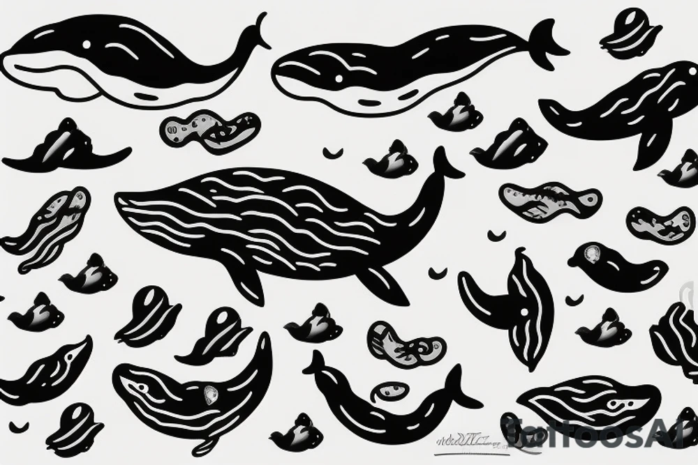 Whale falling from the sky tattoo idea
