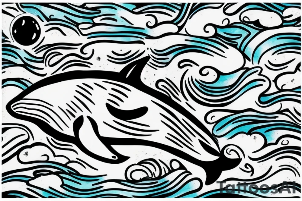 Whale falling from the sky tattoo idea