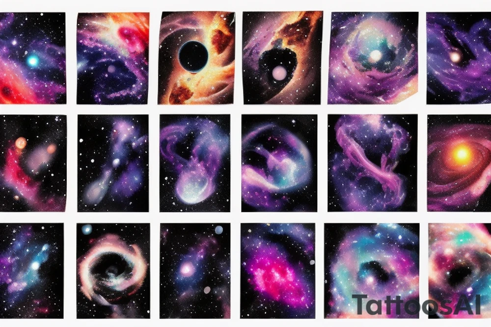 space blackhole colorful galaxy nebula blast black_hole tattoo idea