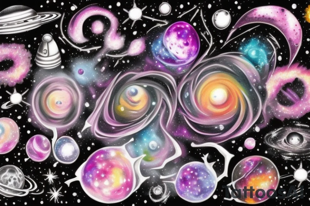 space blackhole colorful galaxy nebula blast black_hole tattoo idea