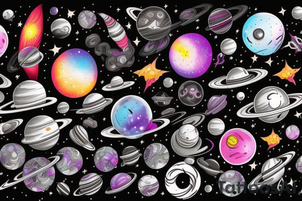 space blackhole colorful galaxy nebula blast black_hole tattoo idea