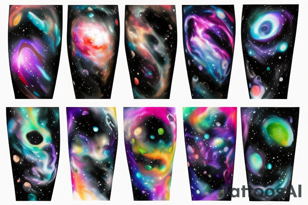 space blackhole colorful galaxy nebula blast black_hole tattoo idea