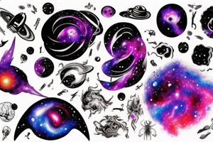 space blackhole colorful galaxy nebula blast black_hole tattoo idea
