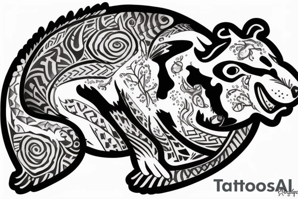 Possum in the shape of kentucky tattoo idea