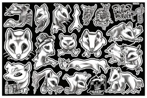 Possum in the shape of kentucky tattoo idea