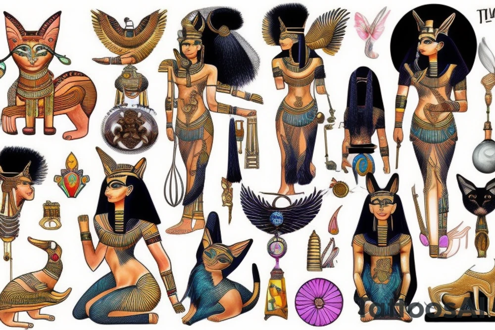 The Egyptian goddess bastet tattoo idea