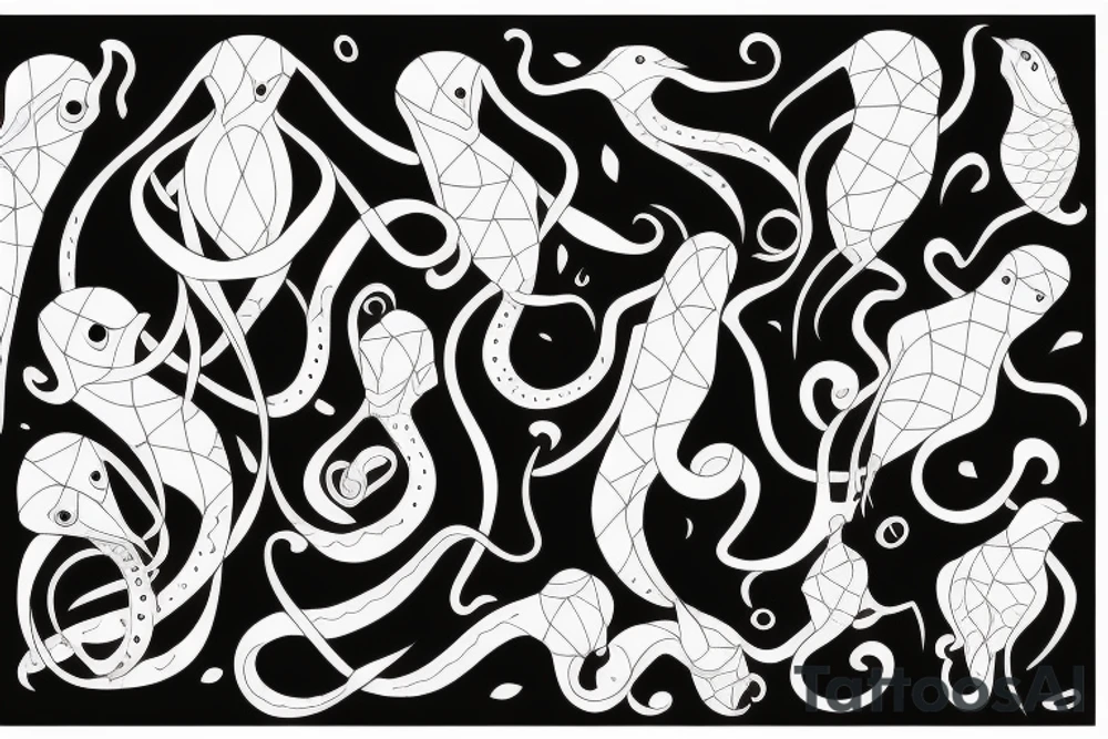 Squid bird tattoo idea