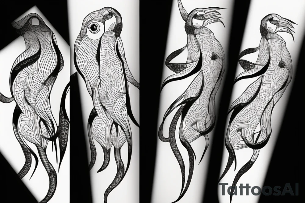 Squid bird tattoo idea
