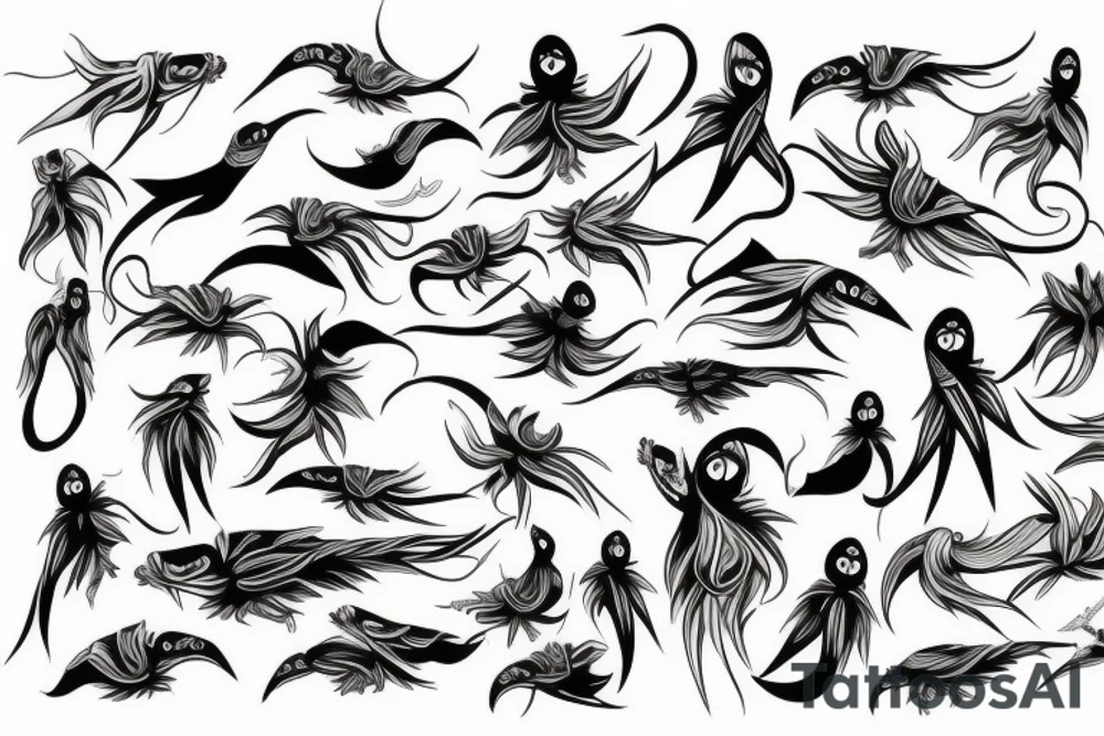 Squid bird tattoo idea
