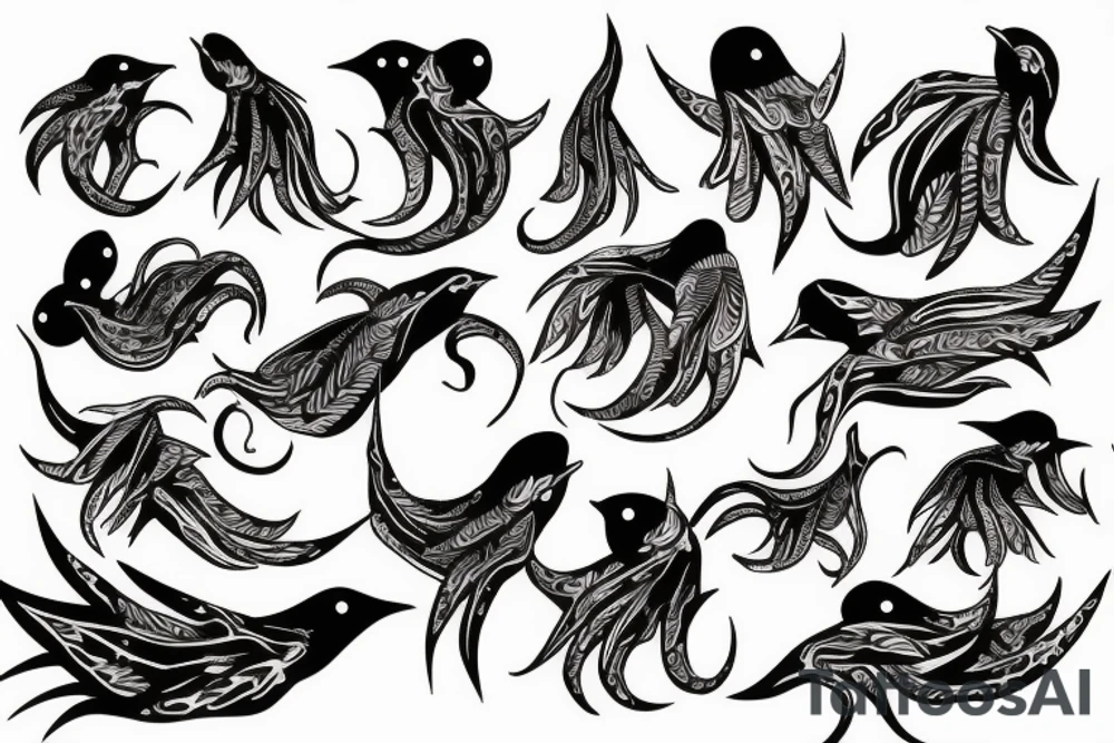Squid bird tattoo idea
