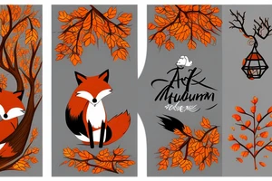 A fox sitting under autumn tree tattoo idea