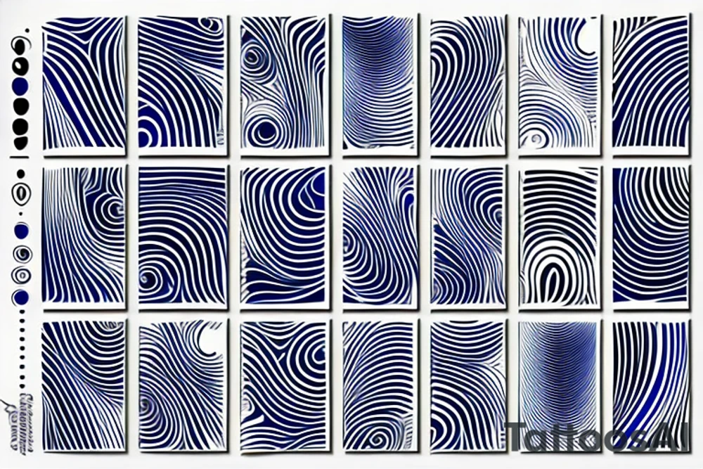 Dark blue and black abstract lines tattoo idea