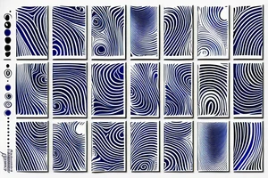 Dark blue and black abstract lines tattoo idea