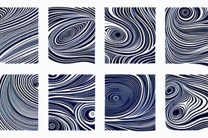 Dark blue and black abstract lines crossing swirling around tattoo idea