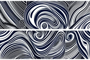 Dark blue and black abstract lines crossing swirling around tattoo idea