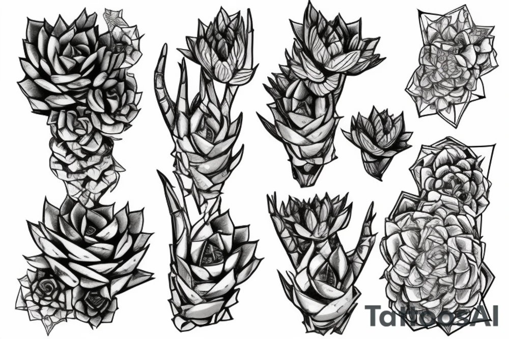 echeveria with forearm veins as roots tattoo idea