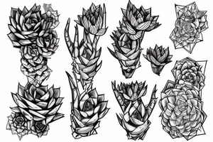 echeveria with forearm veins as roots tattoo idea