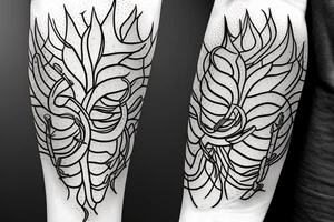 echeveria with veins as roots tattoo idea