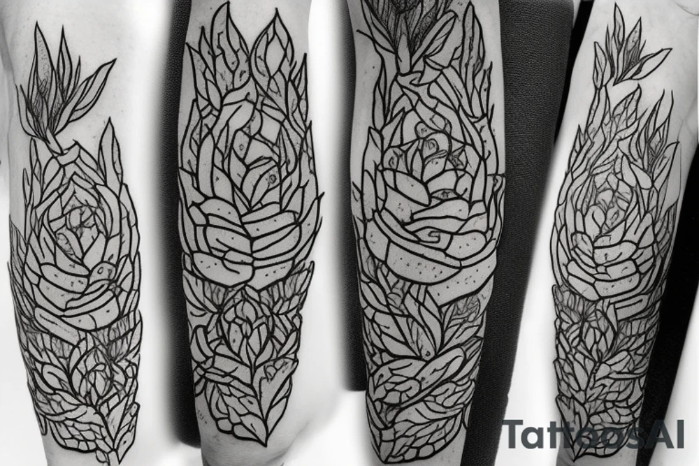 echeveria with veins as roots tattoo idea