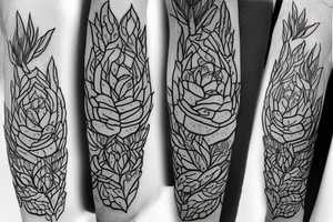 echeveria with veins as roots tattoo idea