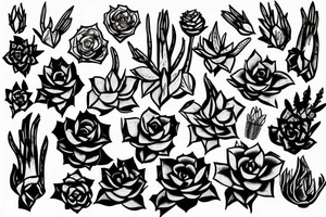 echeveria growing out of blood tattoo idea