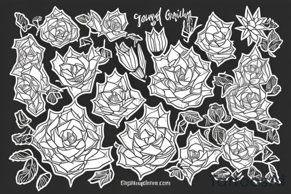 echeveria growing out of blood tattoo idea