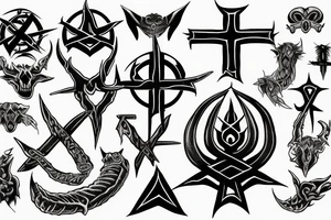 Brimstone, leviathan's cross, satanic symbol tattoo idea