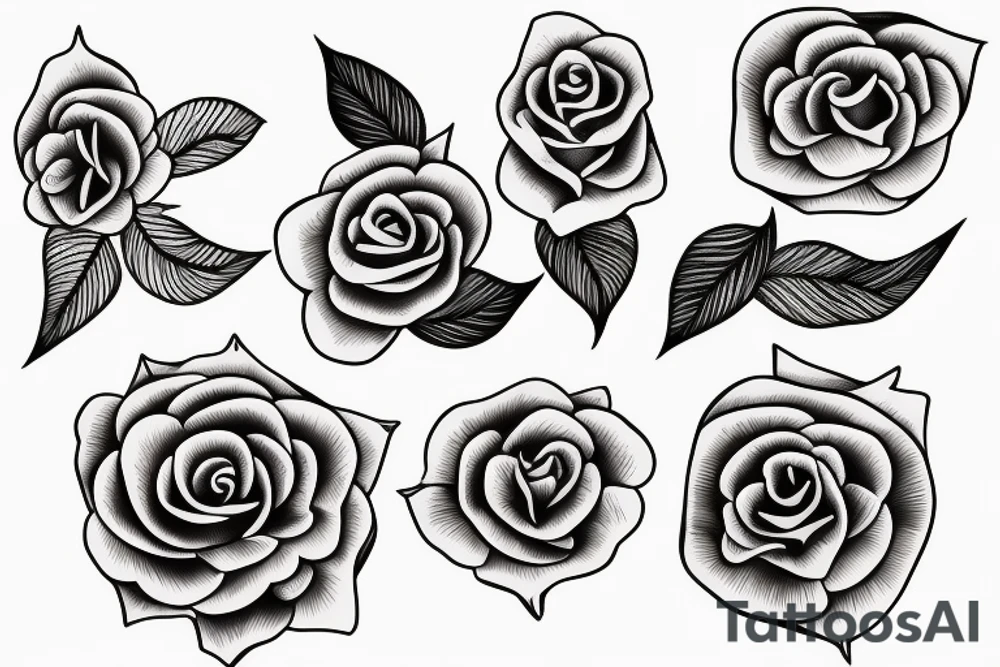 Rose with sun and moon tattoo idea