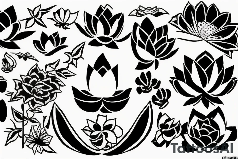 lotus and vietnamese flag tattoo idea