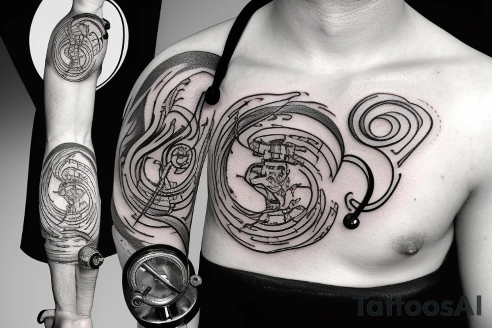 A stethoscope on fire tattoo idea