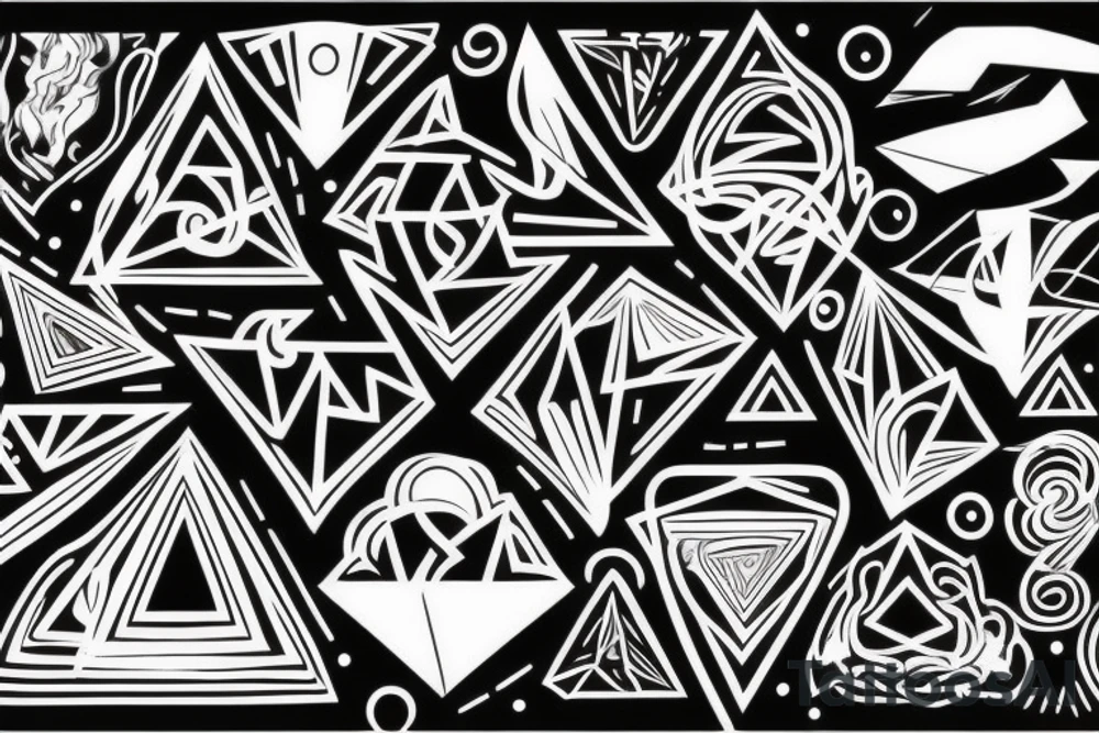 Psychedelic Infinite space inside a triangle tattoo idea